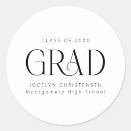 Adesivo Redondo Formando de Formando Moderno Personalizado Branco