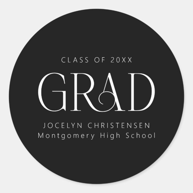 Adesivo Redondo Formando de Formando Moderno Personalizado Branco  (Frente)