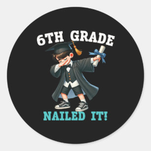 Adesivo Redondo Formando De Graduação Engraçado De 6 Boys Dabbing