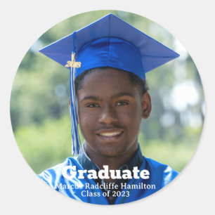 Adesivo Redondo Formando de graduação personalizado foto-moderno
