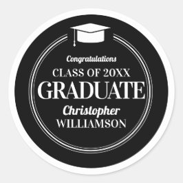 Adesivo Redondo Formando de Parabéns modernos da Tendy