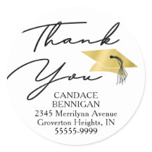 Formando Obrigado Script Dourado Boné Return Addre