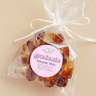 Adesivo Redondo Formando Rosa Graduação Típica Retroativa Simples