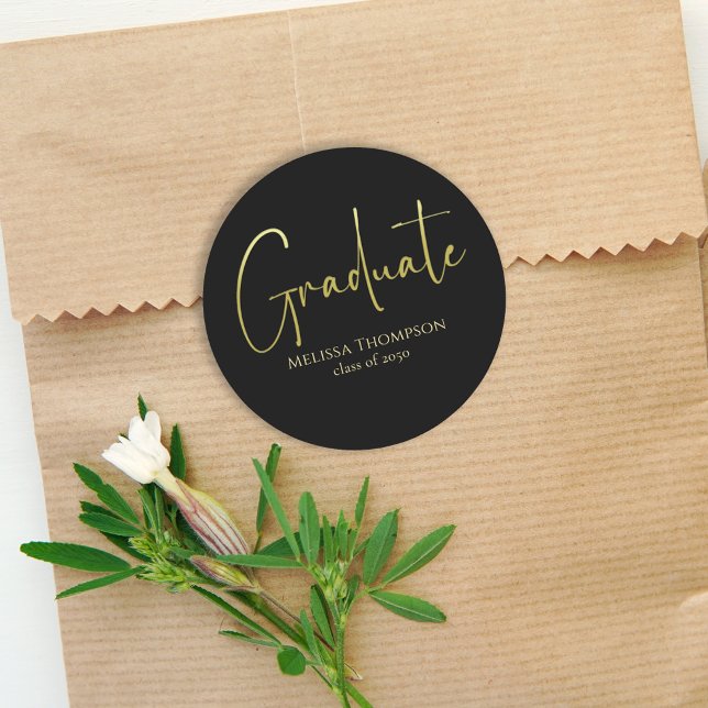 Adesivo Redondo Formando Simples Preto Dourado e Negro (Criador carregado)