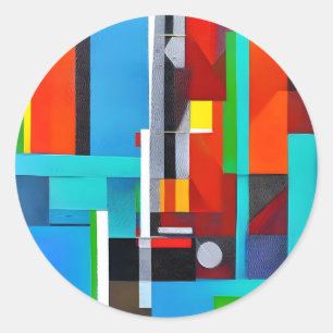 Adesivo Redondo Formas de Abstrato de Arte Geométrica