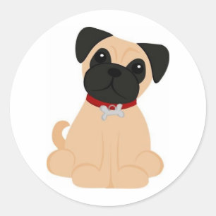 Adesivo Redondo Formas de Peticular - Pug