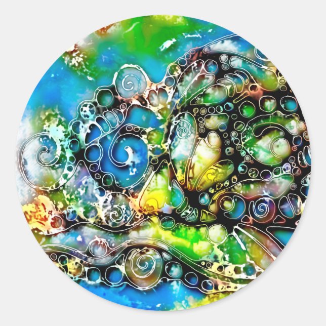 Adesivo Redondo Formas De Vida - Artigo 7.º Neurográfico (Frente)