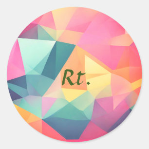 Adesivo Redondo Formas geométricas abstratas coloridas adicionam o