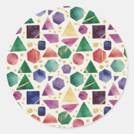 Adesivo Redondo Formas Geométricas de Aquarela Boêmia & Acento Dou