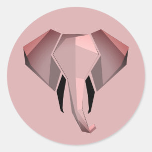Adesivo Redondo Formas Simples Geométrica Cabeça de Elefante