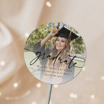 Adesivo Redondo Formatação de Fotos Casual Moderna Trendy<br><div class="desc">Tendy Modern Casual Photo Graduation Classic Round Sticker</div>