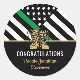 Adesivo Redondo Formatação Militar Thin Green Line Flag