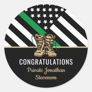 Adesivo Redondo Formatação Militar Thin Green Line Flag