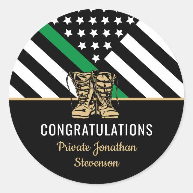 Adesivo Redondo Formatação Militar Thin Green Line Flag (Frente)