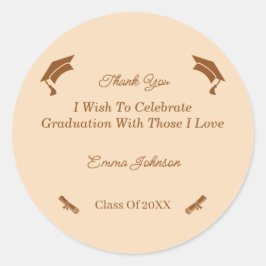 Adesivo Redondo Formatação Personalizada Simples Castanho E bege