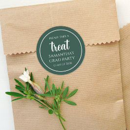 Adesivo Redondo Formatação Simples Minimalista - Tratamento Verde