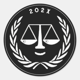 Adesivo Redondo Formatura de Direito Graduado Marinho Classe