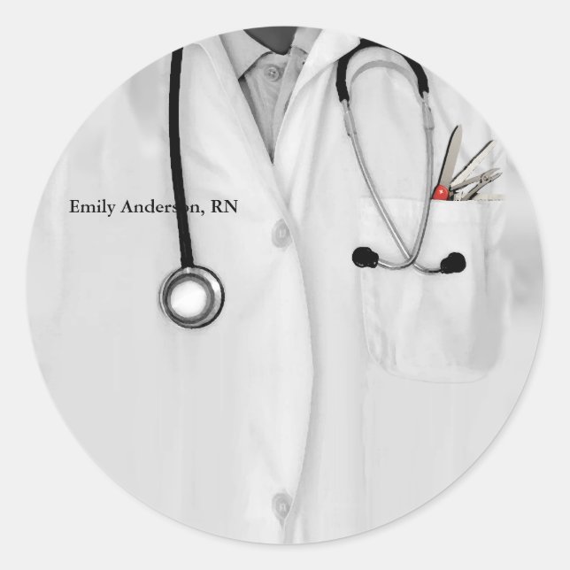 Adesivo Redondo Formatura de Enfermeira Personalizada (Frente)