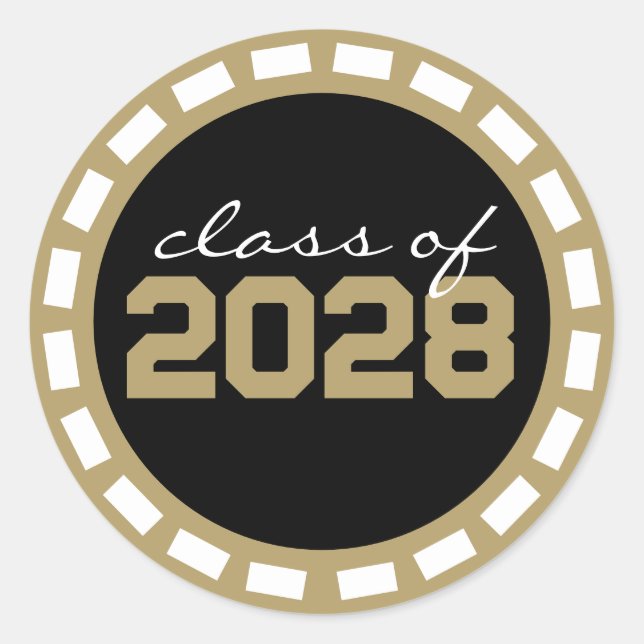 Adesivo Redondo Formatura de tira de filme dourado preto e bronze (Frente)