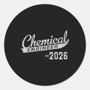 Adesivo Redondo Formatura em Engenharia Química 2026 Premium Tri-b