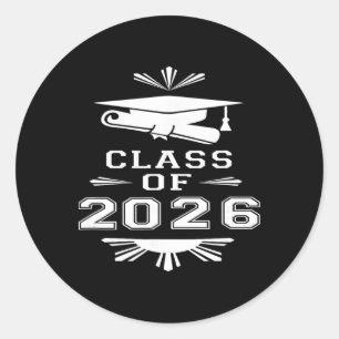 Adesivo Redondo Formatura Universitária da Turma de 2026 Graduado