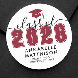 Adesivo Redondo Formatura Vermelha