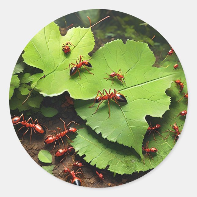 Adesivo Redondo formigas vermelhas (Frente)