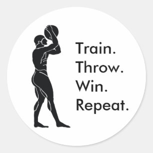 Adesivo Redondo Fórmula Grego - Atleta vencedora de basquete