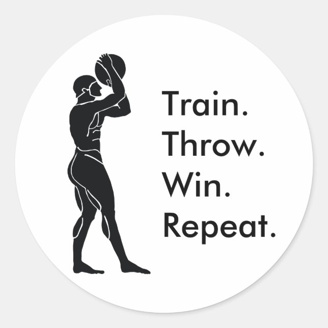 Adesivo Redondo Fórmula Grego - Atleta vencedora de basquete (Frente)