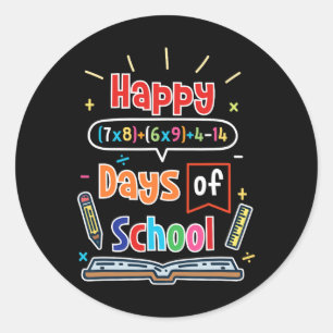 Adesivo Redondo Fórmula Matemática 100 Dias De Escola Feliz 100º D
