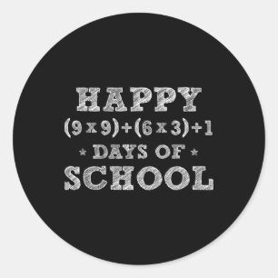 Adesivo Redondo Fórmula Matemática 100 Dias De Escola Meninos Meni