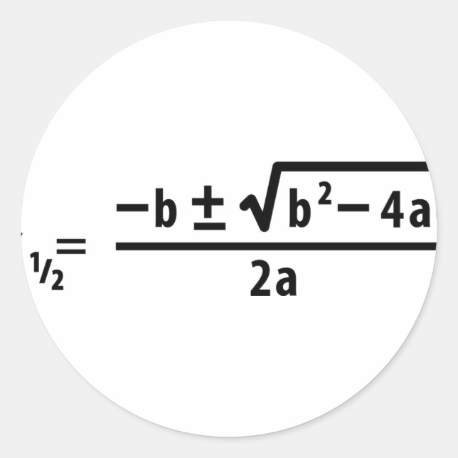 Adesivo Redondo fórmula quadrática (Frente)