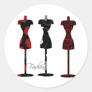 Adesivo Redondo Formulários do vestido da forma