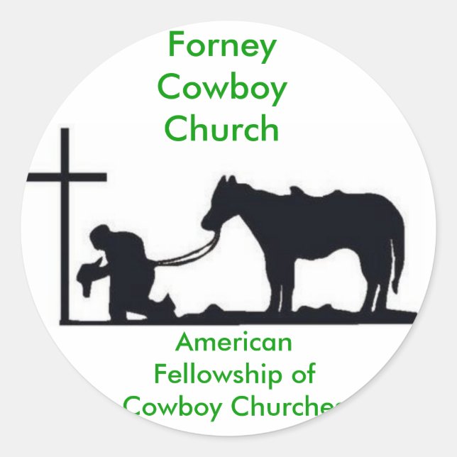 Adesivo Redondo Forney Cowboy Church (Frente)