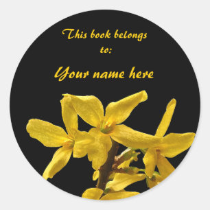 Adesivo Redondo Forsythia Bookplate Sticker