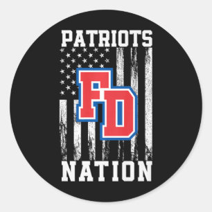 Adesivo Redondo Fort Dorchester Patriots Logo Nation Hs