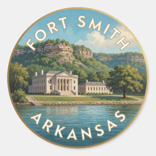 Adesivo Redondo Fort Smith Arkansas Viagem Histórica