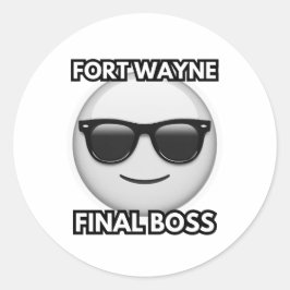 Adesivo Redondo Fort Wayne Final Boss Sticker