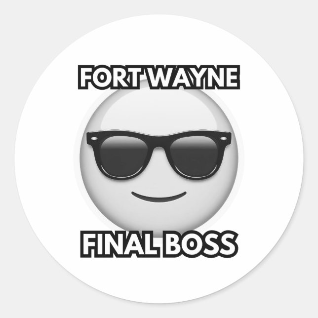 Adesivo Redondo Fort Wayne Final Boss Sticker (Frente)