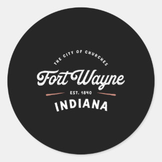Adesivo Redondo Fort Wayne Indiana 1840 Usa