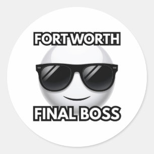 Adesivo Redondo Fort Worth Chefe Final Emoji Legal