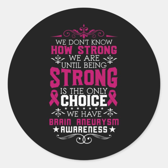 Adesivo Redondo Forte Aneurismo Cerebral A Cirurgia De Consciência (Frente)