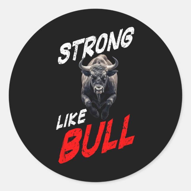 Adesivo Redondo Forte Como Bull Powerinclusive Gym (Frente)