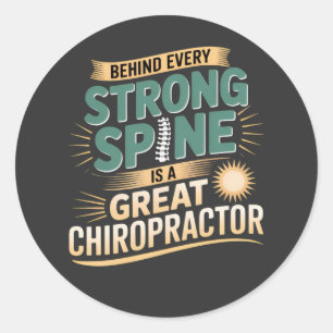 Adesivo Redondo Forte Design de citação do Excelente Chiropractor