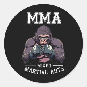 Adesivo Redondo Forte Mma Gorilla - Combate à Jaula de Boxing