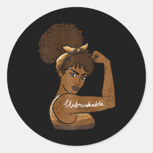 Adesivo Redondo Forte mulher afro história negra mês homens mulher
