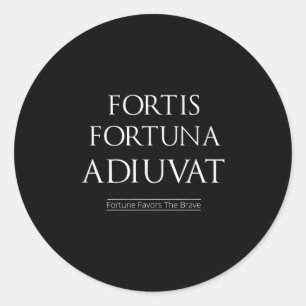 Adesivo Redondo Fortis Fortuna Adiuvat Fortune Favorece A Coragem