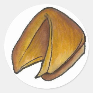Adesivo Redondo Fortune Cookie Chinês Restaurant Cookies Foodie