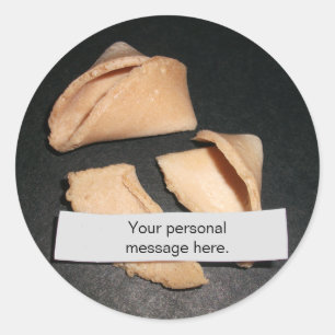 Adesivo Redondo Fortune Cookie com Autoadesivos Personalizados