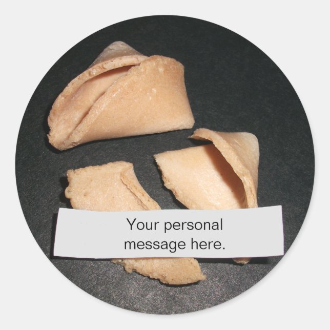 Adesivo Redondo Fortune Cookie com Autoadesivos Personalizados (Frente)